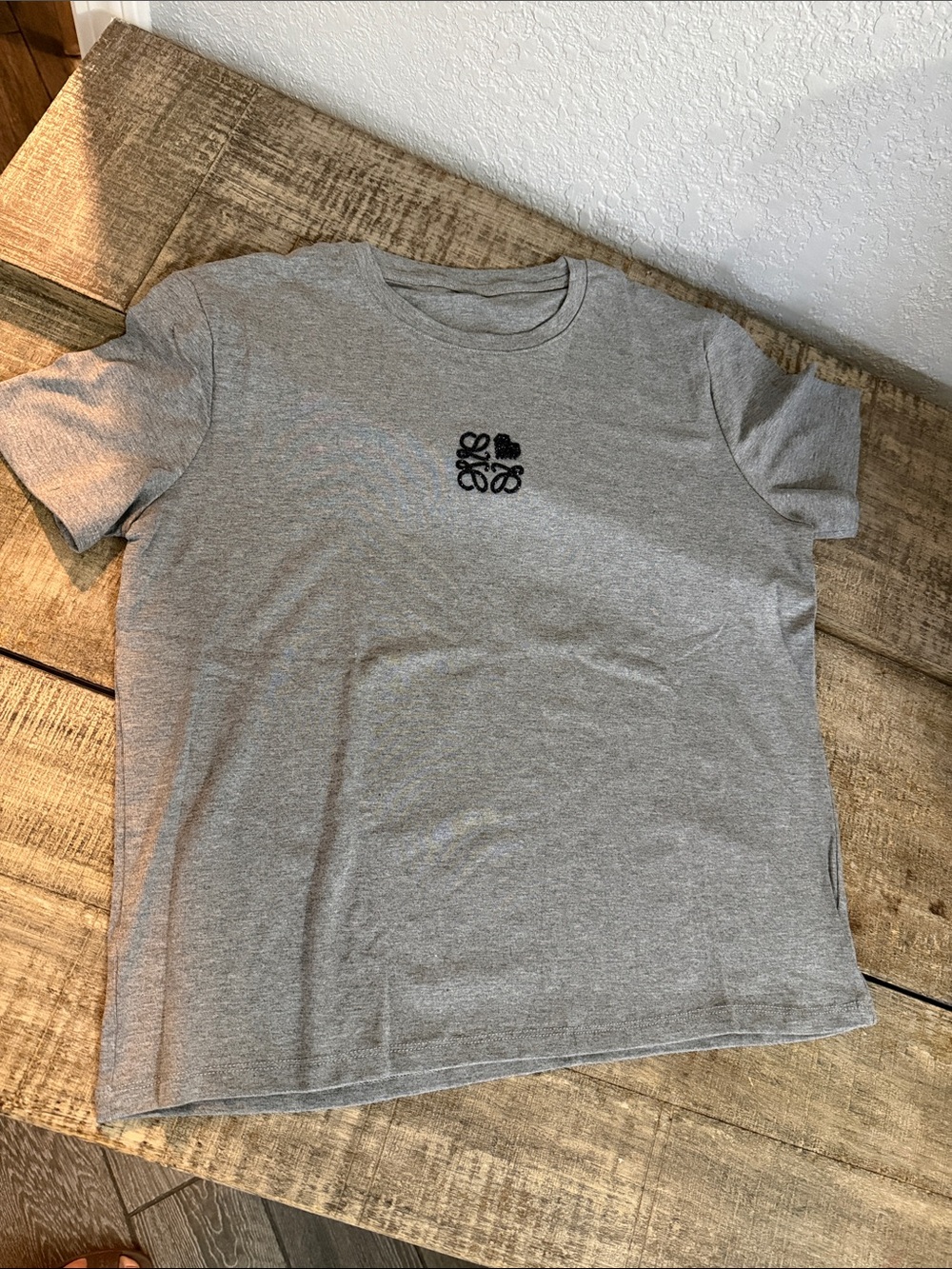 Men's Grey Short Sleeve Crew Tee with Small Chest Logo